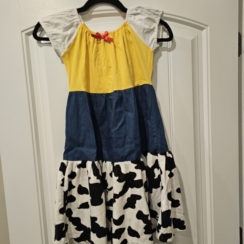 Colorful Kids Dress with Bow Accent